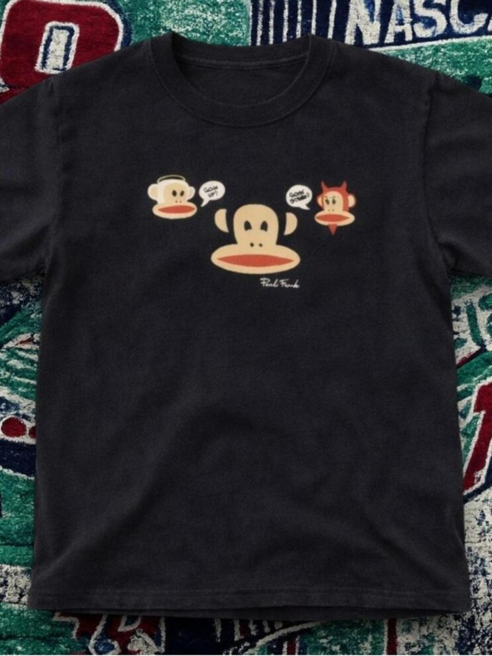 Y2K Cute Monkey Graphic Tee Black Unisex T-Shirt